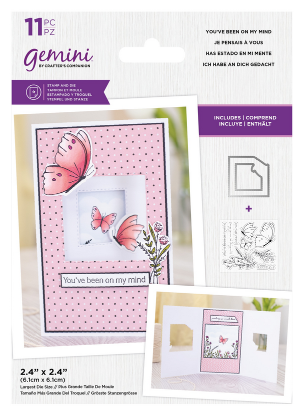 Crafter's Companion Clear Stamp & Die Set - You've Been On My Mind