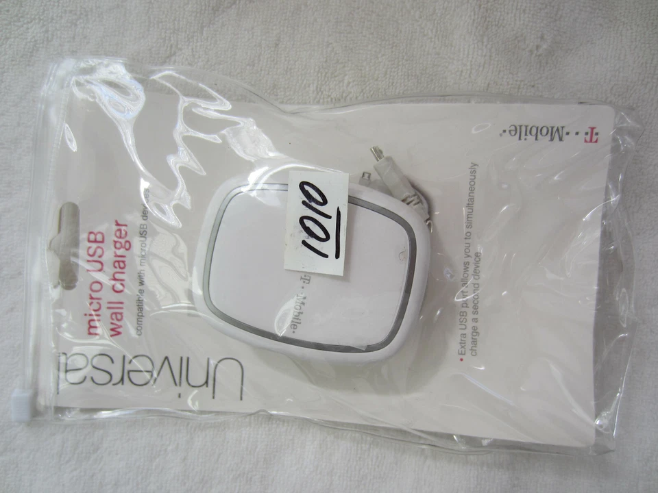 T-Mobile Universal Micro USB Wall Charger For Smartphone Devices Dual white - Image 2 of 3