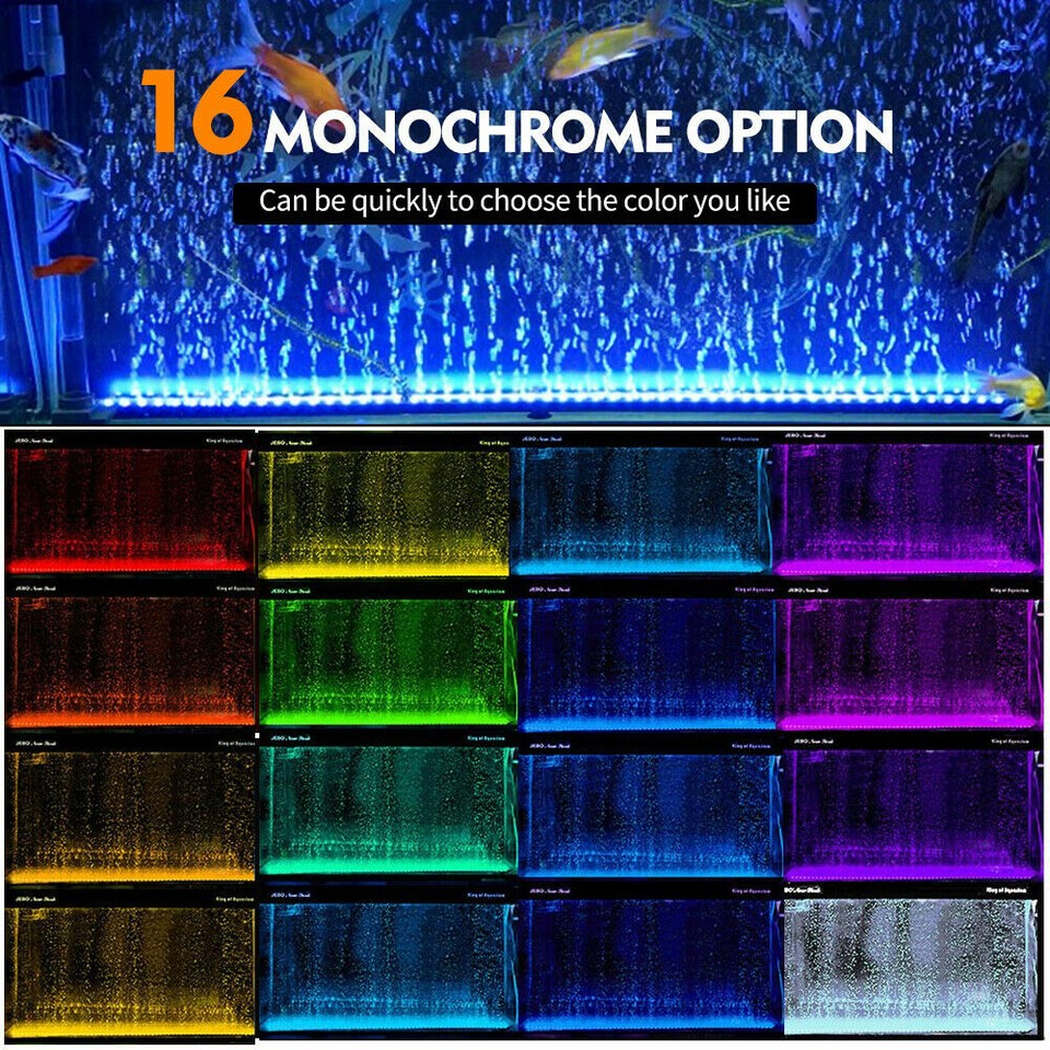 Aquarium Underwater LED Light Fish Tank RGB Submersible Lamp + Remote ...