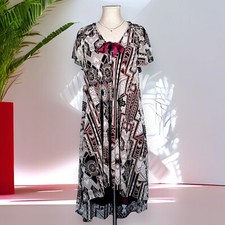 Y2K NICOLE RICHIE Chiffon Midi Boho Dress Red Bow Sundress Cottagecore Hippie