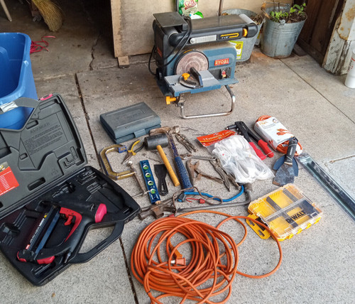 TOOL LOT includes Ryobi Belt & Disk Sander Hand Tools & More