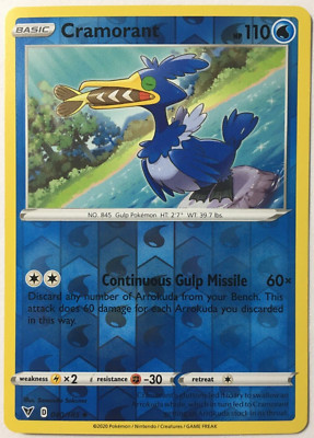 POKEMON CRAMORANT 040/185 VIVID VOLTAGE UNCOMMON REVERSE HOLO NEAR