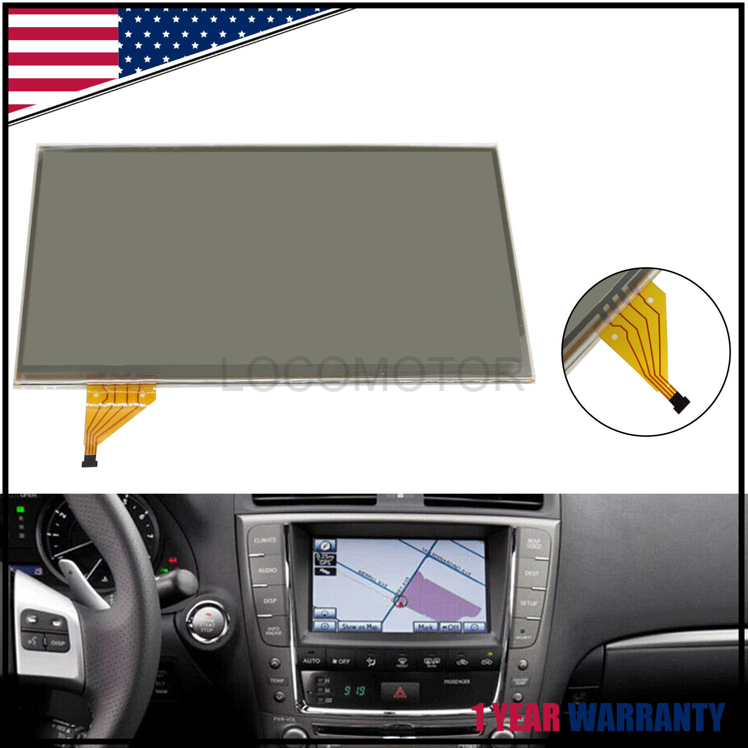 Navigation Touch Screen Digitizer 7" For 2006-2009 Lexus IS250 IS350 GS300 Radio
