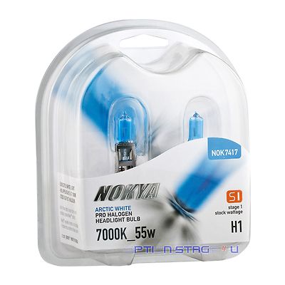 Nokya H1 Arctic White S1 55W Pro Halogen Headlight Fog Light Bulb NOK7417 1 Pair