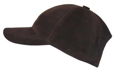 NEW BASEBALL CAP BROWN UNISEX REAL SOFT SUEDE LEATHER HIP HOP GOLF
