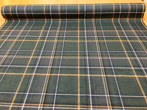 1382. COXAL Orange green Check Upholstery fabric, Price per 1/2 metre,143cm wide - Picture 2 of 8
