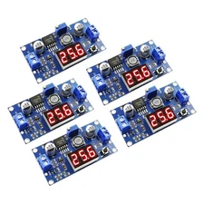 5 PCS LM2596S DC-DC Buck Converter with Digital Voltmeter Step-Down Module