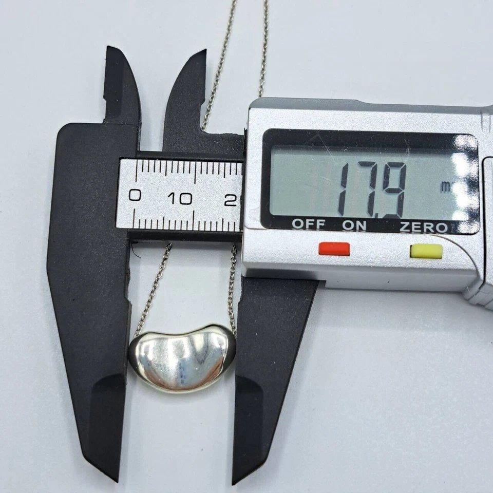 TIFFANY & Co Elsa Peretti Large Bean Sterling Silver925 Pendant necklace 11x18mm - Image 4 of 4