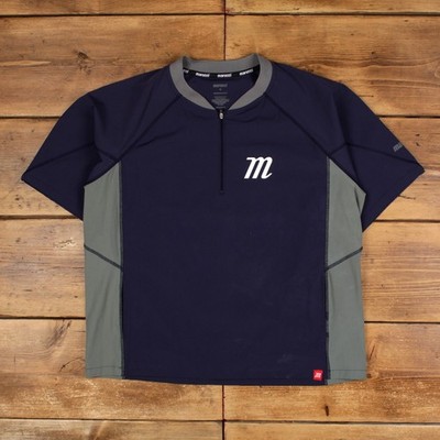 Vintage Sport T Shirt M Marucci 1/4 Zip Blau Tee