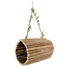 Bird Swing Hangable Wooden Cave Bird Toys for Play Enrichment Cage
