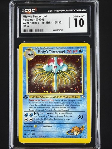 2000 POKEMON GYM HEROES 1ST EDITION HOLO #10 MISTY'S TENTACRUEL CGC 10 GEM MINT