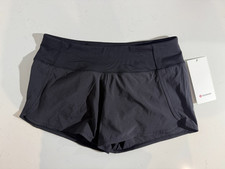 NEW LULULEMON RUN TIMES II SPORTS SHORTS BLACK 8 AU 10-12