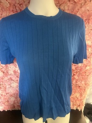 August Silk Large Blue 100 Percent Silk Sweater Shirt