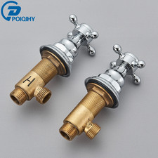 2Pc Handles for Basin Faucet Deck Mounted Brass Hot and Cold Control Valve Mixer