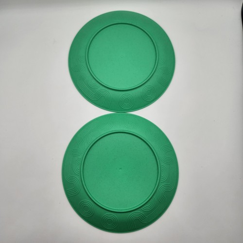 Wheat Straw Plates Set of 6 Farewell to Pollution White Blue Green - Picture 4 of 15