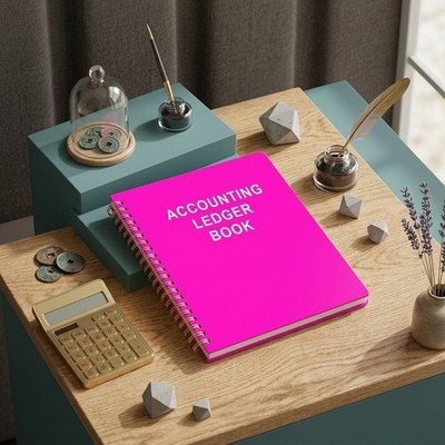 Business Ledger Book with Minimalist Design and Functional Page Structure