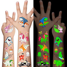 310 Pcs Luminous Temporary Tattoos for Kids,Mixed Styles Glow in the Dark Tattoo