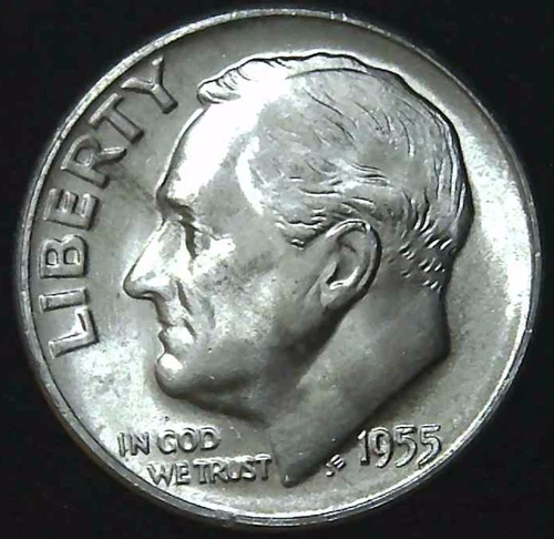 1955-S 10C Roosevelt Dime BU 90% Silver 26owt0311-2