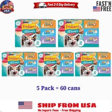 5 Pack Friskies Gravy Tasty Treasures Prime Filets, Wet Cat Food, 5.5 oz 12 Cans