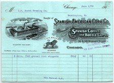 1909 Chicago cork billhead to Busch Brewing w/brewery view