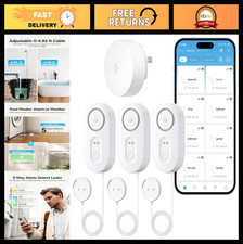 Smart Water Leak Detector with 4.92ft Sensor Cable, WiFi, SMS/Email Alerts, 5-Ye