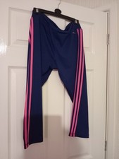 Adidas legginsy przycięte 16 18 Large. Granatowo-różowy klimalit, noszony raz.