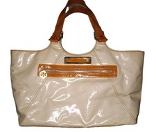 Vtg Tory Burch Brewster Tote Tan Gold 2009