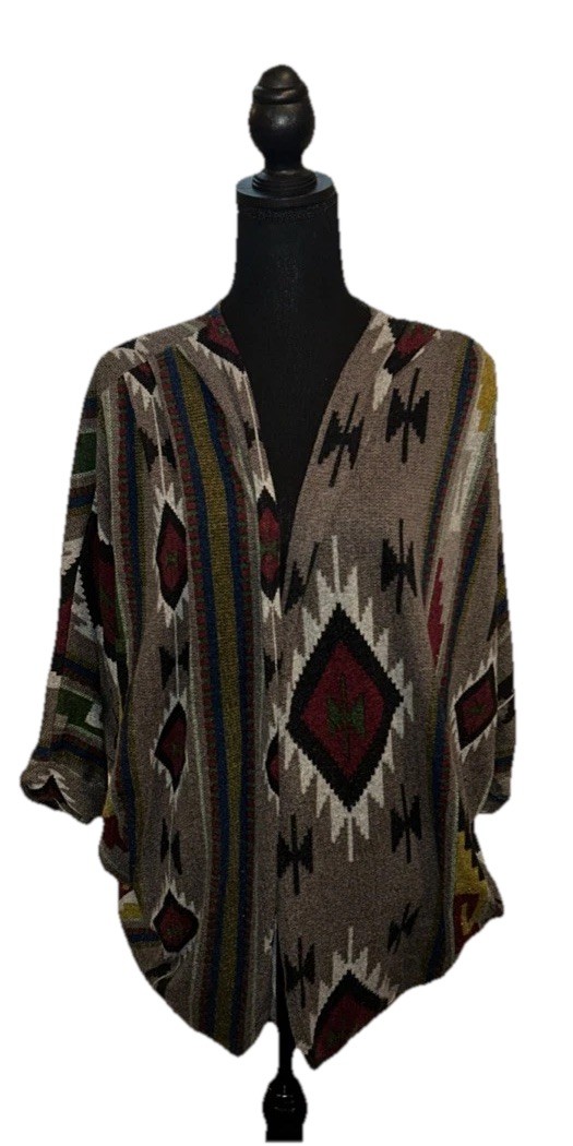 Audrey Large Oversized Aztec Pattern Multicolor O… - image 1