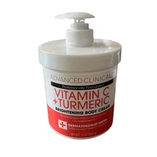 Advanced Clinicals Vitamin C & Turmeric Brightening Face Body Cream 15floz