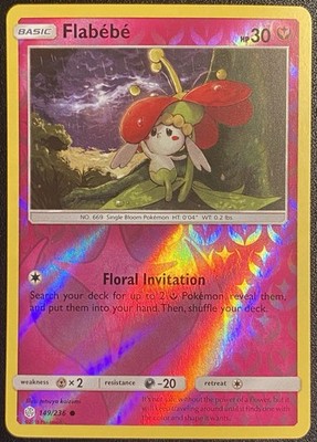 Flabebe Reverse Holo Common 149/236 Pokémon TCG Sun & Moon Cosmic Eclipse NM
