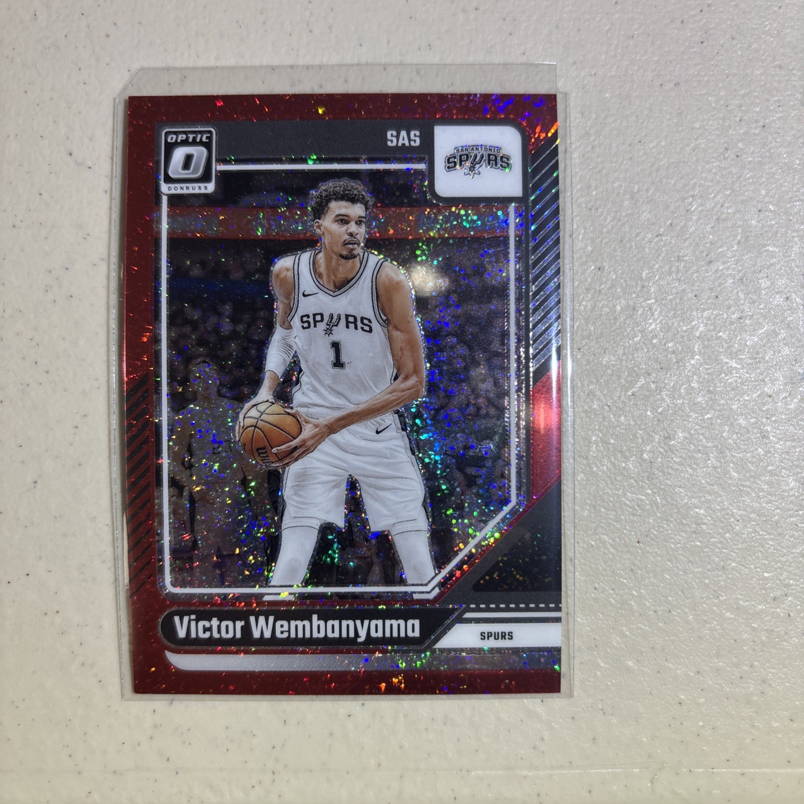 2024-25 Panini Donruss Optic Victor Wembanyama #45 Red Glitter Prizm /75