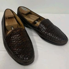 Bally Crostier Men’s Loafers Basket Weave Size 12 M Shoes 