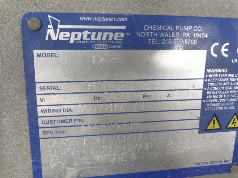 NEPTUNE 106185 Pump - Image 3 of 3