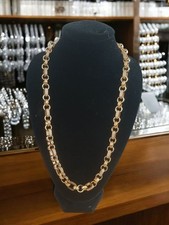 Large Gold Plated Gypsy Belcher Chain 24"  (Stones Encrusted) Romany Bling 