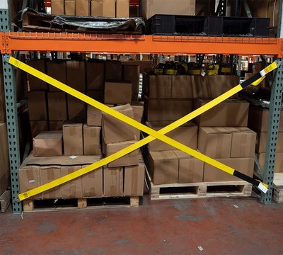 2''x110.5'' Pallet Rack Safety Straps for 9 ft Pallet Racking Bays 800 lbs WLL