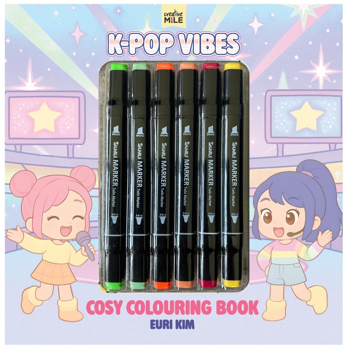 K Pop Vibes Cosy Colouring Book Markers - Image 3
