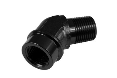 Weiblich-zu-Mann Alu Fitting Adapter Verbinder Anschluss 45' 3/8 NPT Schwarz