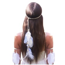 Feather Boho Hippie Indian Hair Bands Tassel Bohemian Halloween Headdress Cro...