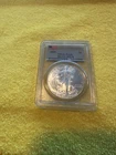 2009 $1 AMERICAN SILVER EAGLE PCGS MS70 FLAG FIRST STRIKE LABEL