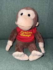Gund Universal Studios Curious George Plush in Red Shirt Stuffed Animal 11    