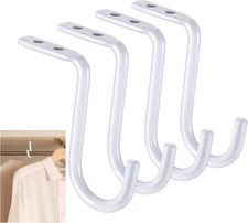 Gisafai 4 Pcs Heavy Duty Metal Wall Mount Rod Bracket Closet Rod Support Bracket