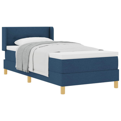 Boxspringbett Mit Kopfteil Blau 190 X 90 Cm Stoff