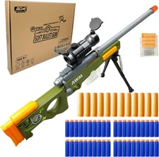 AGM MASTECH AWM Shell-Throwing Blaster Set, 40 Official Foam Darts, 12 Green 