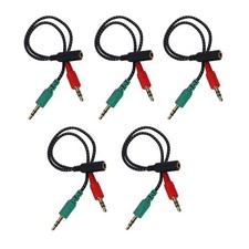 5X Headphone Splitter for Computer, Earphone Adapter for PC Audio Mic, 31455