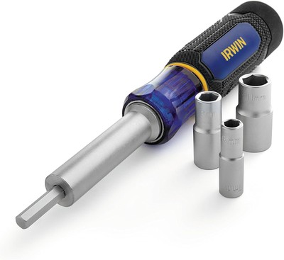 IRWIN Tools Nut Driver with 6-in-1 Tool, MM 6IN1 NUT DRIVER METRIC, Blue 