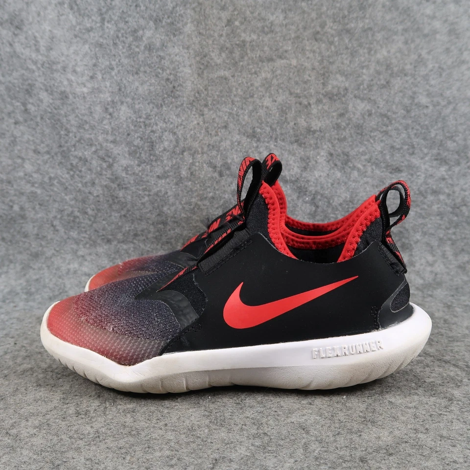 Nike Shoes Kids 1Y Flex Runner Slip On Sneaker Athletic Trainer Black Red Active - Image 4 of 4