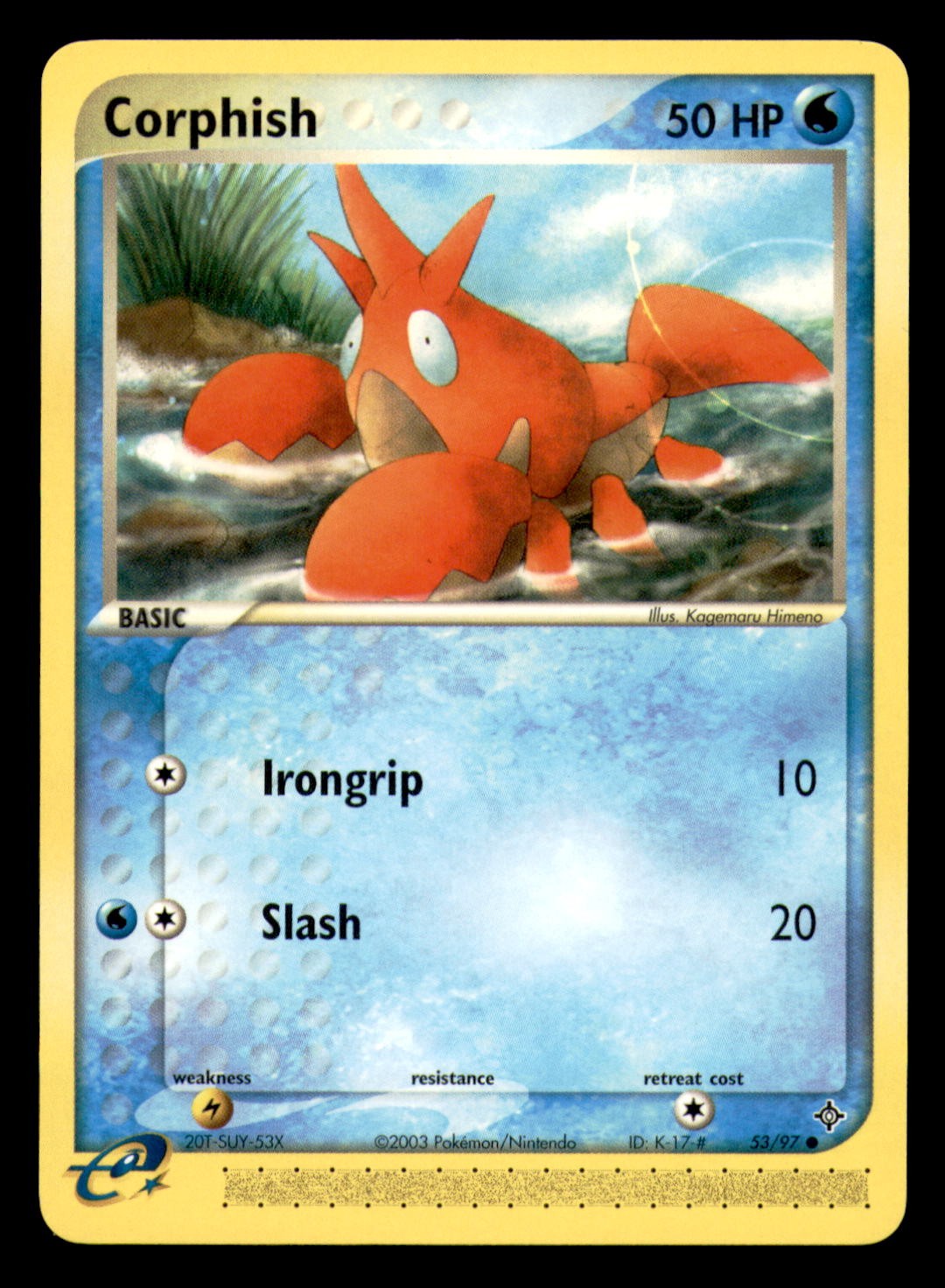 Corphish 53/97 Common Dragon Pokemon Near Mint
