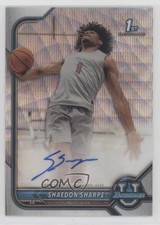 2021 Bowman U Chrome Prospect Silver Wave Refractor /199 Shaedon Sharpe Auto 5l1