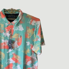 New William Murray Mens Golf Polo Shirt 3XL Novelty Print Short Sleeve Sports