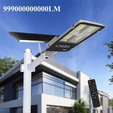 9990000000lm Commercial Solar Street Light Outdoor Dusk Dawn LED Road Lamp+Pole